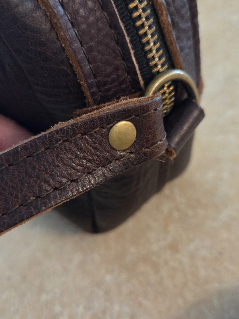 Portland Leather Goods Camera Bag Style Crossbody In Cold Brew - Picture 4 of 16